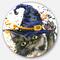Designarts Halloween Cat & Witch Hat Metal Circle Wall Décor